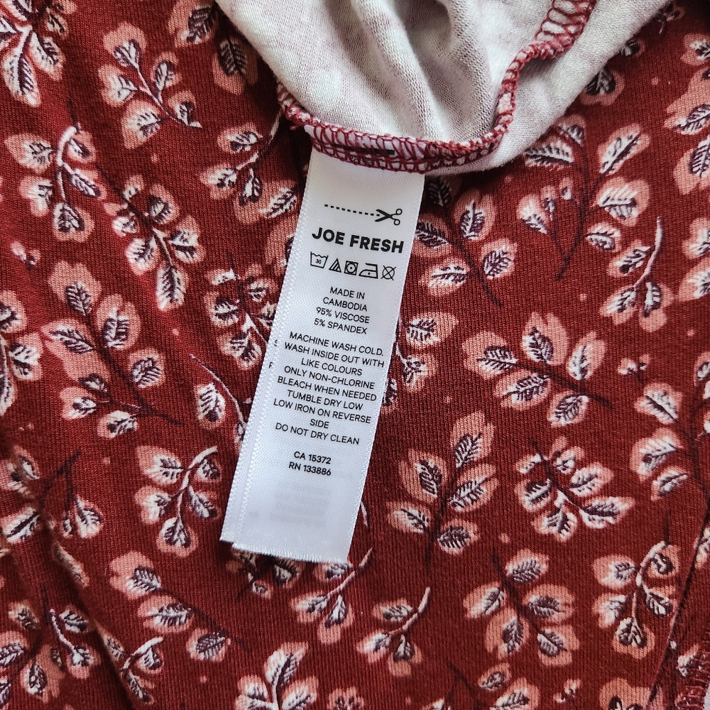 Joe Fresh Red & White High Low Floral Dress – Size Small - Picture 5 of 6